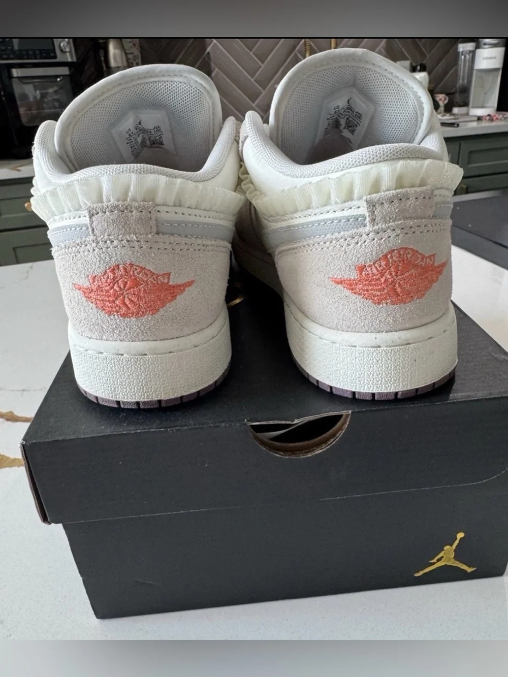 RARE! Nike Air Jordan 1’s, Ruffle/Suede/Cream/Tan, Size 6Y